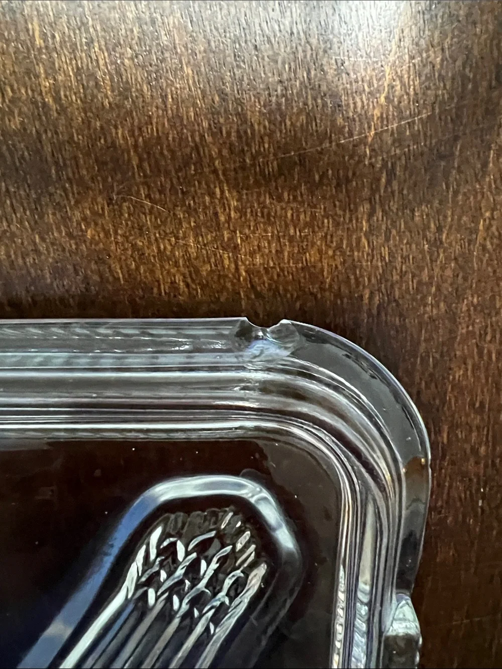 Vintage Clear Glass Dish Loaf Pan with Decorative Lid - Transparent